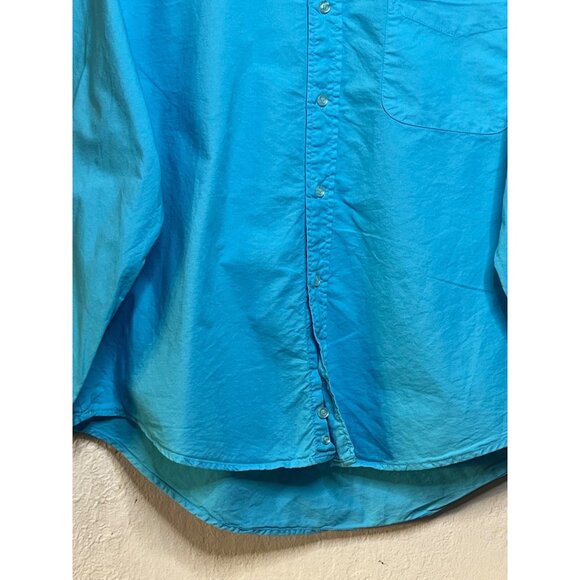 NWT Fresh Produce Men'S XXL Blue 100% Cotton Button-Up Shirt With Chest Pocket - Picture 5 of 16